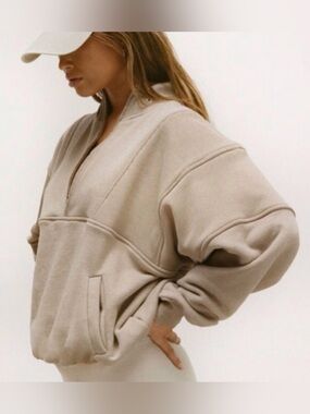 Joah Brown Size Small Medium Brown Retro Half Zip Sweater Lounge Casual Cotton